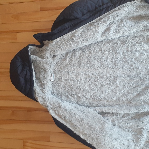 Columbia copper Crest fleece lined hooded long jacket navy size small - Picture 5 of 5